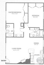 Two Bedroom - Two Bathrooms 21 floor plan